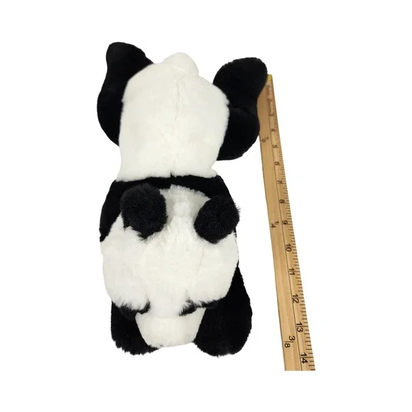 FAO Schwarz Panda Bear Plush Stuffed Animal Black White Floppy Laying 14 Inch - Picture 8 of 9